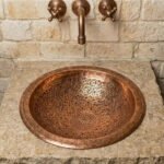 Handmade Engraved Copper Vessel Sink – Rustic Bathroom Washbasin