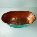Large Oval Copper Beverage Tub with Handles , Copper Ice Bucket - Image 3