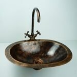 Oil Rubbed Bronze Bathroom Sink, Oval Vintage Handcrafted Drop in Sink  - Image 2