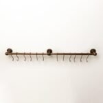 Oil Rubbed Bronze  Wall Mounted Pot Rack, Copper Kitchen Rail with Hooks - Image 2