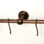 Oil Rubbed Bronze  Wall Mounted Pot Rack, Copper Kitchen Rail with Hooks - Image 5