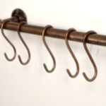 Oil Rubbed Bronze  Wall Mounted Pot Rack, Copper Kitchen Rail with Hooks - Image 3