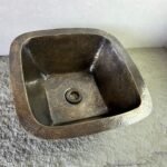 Patina Brass Square Bar Sink, Square Bronze Bar & Kitchen Prep Sink - Image 2