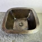 Patina Brass Square Bar Sink, Square Bronze Bar & Kitchen Prep Sink - Image 3