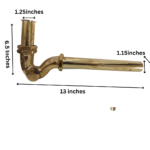 Unlacquered Brass Water Trap Pipe With Push Up Button - Image 5
