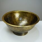 Rustic Brass Vessel sink for Bathroom, Hammered Antique Brass Wash Basin - Image 4