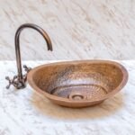 Hand-Hammered Copper Vessel Sink – Rustic Bathroom Washbasin - Image 2