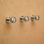 Set of 3 Chrome Wall Hooks – Handmade Hammered Solid Brass Bathroom Pegs