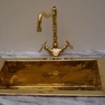 Solid Brass Kitchen Deck Mount Faucet, Single Hole Brass Bathroom Faucet - Image 4