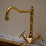 Solid Brass Kitchen Deck Mount Faucet, Single Hole Brass Bathroom Faucet - Image 3