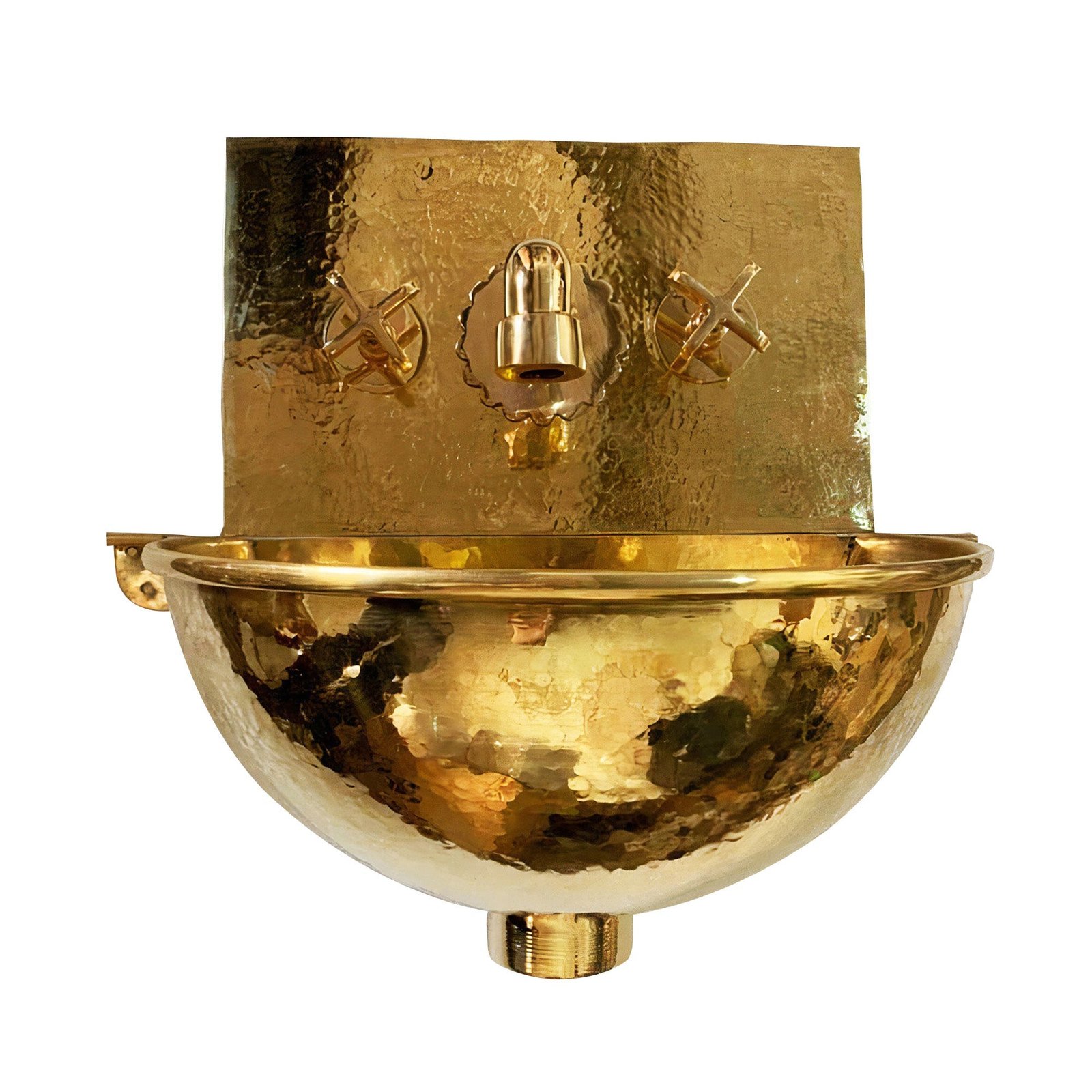 SolidBrassWallMountBathroomSinkandFaucetCombo_5 Solid Brass Wall Mount Bathroom Sink and Faucet Combo - Image 1