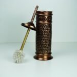 Toilet Brush Brass Patina Engraved. Black Antique Brass Toilet Brush