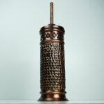 Toilet Brush Brass Patina Engraved. Black Antique Brass Toilet Brush - Image 3