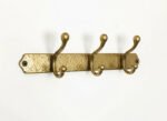 Hammered Solid Brass Wall Hooks – Handmade Unlacquered Coat Rack - Image 3