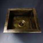 Undermount Single Antique Brass Kitchen Sink Various Sizes , Handmade Vintage Brass Rustic Sink