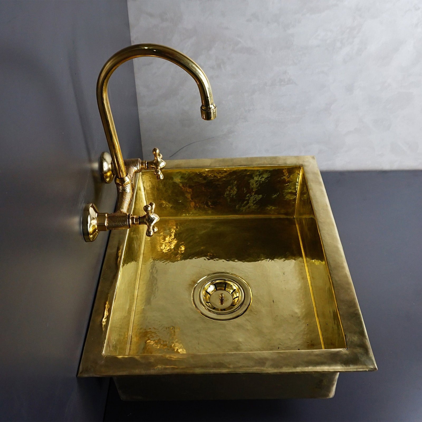 UndermountSingleBrassKitchenSink_2 Undermount Single Brass Kitchen Sink Various Sizes , Hammered Brass Kitchen Sink - Image 1
