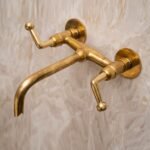 Unlacquered Brass Tub Filler Faucet, Solid brass Bathroom faucet, Customizable Spout Reach