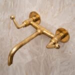 Unlacquered Brass Tub Filler Faucet, Solid brass Bathroom faucet, Customizable Spout Reach - Image 4