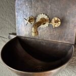 Unlacquered Brass Wall Mounted Faucet with rough in valve - Image 2