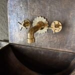 Unlacquered Brass Wall Mounted Faucet with rough in valve - Image 4