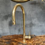 Unlacquered Brass Bathroom Faucet, Solid Brass Mixer Faucet, Single Handle Bar Brass Faucet - Image 2