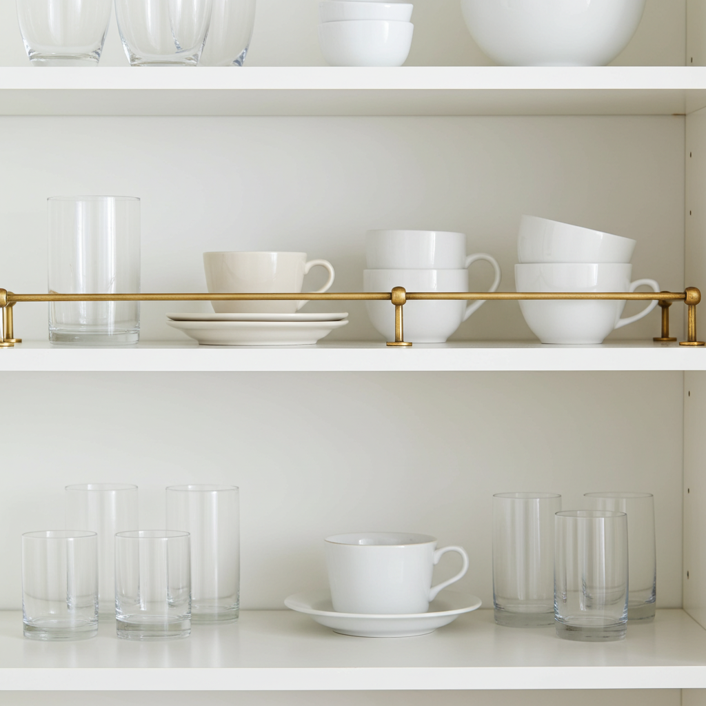 Unlacquered_Brass_Gallery_Rail_2 Unlacquered Brass Gallery Rail – Solid Brass Kitchen Shelf Safety Bar - Image 1