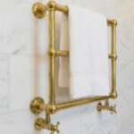 Unlacquered Brass Wall Mounted Towel Warmer Rail