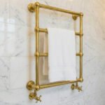 Unlacquered Brass Wall Mounted Towel Warmer Rail - Image 2