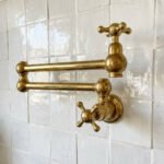 Unlacquered Brass Pot Filler – Wall Mounted Swing Arm Faucet