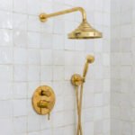 Unlacquered Brass Thermostatic Rain Shower Set