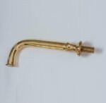 Unlacquered Brass Wall Mount Bathroom Faucet with Lever Handle - Image 6