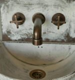 White Patina Copper Wall-Mounted Bathroom Sink - Image 3
