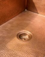 Double Wall Copper Farmhouse Kitchen sink With Drain Board - Image 11