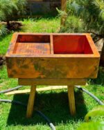 Copper Single Bowl Farmhouse Kitchen Sink With Drain Board - Image 5