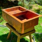 Copper Single Bowl Farmhouse Kitchen Sink With Drain Board - Image 4