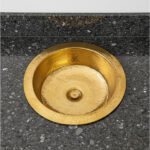 Handcrafted Hammered Brass Bar Sink – Solid Round Prep Basin with Drain