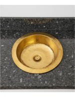 Handcrafted Hammered Brass Bar Sink – Solid Round Prep Basin with Drain
