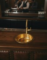 Handcrafted Hammered Brass Bar Sink – Solid Round Prep Basin with Drain - Image 2