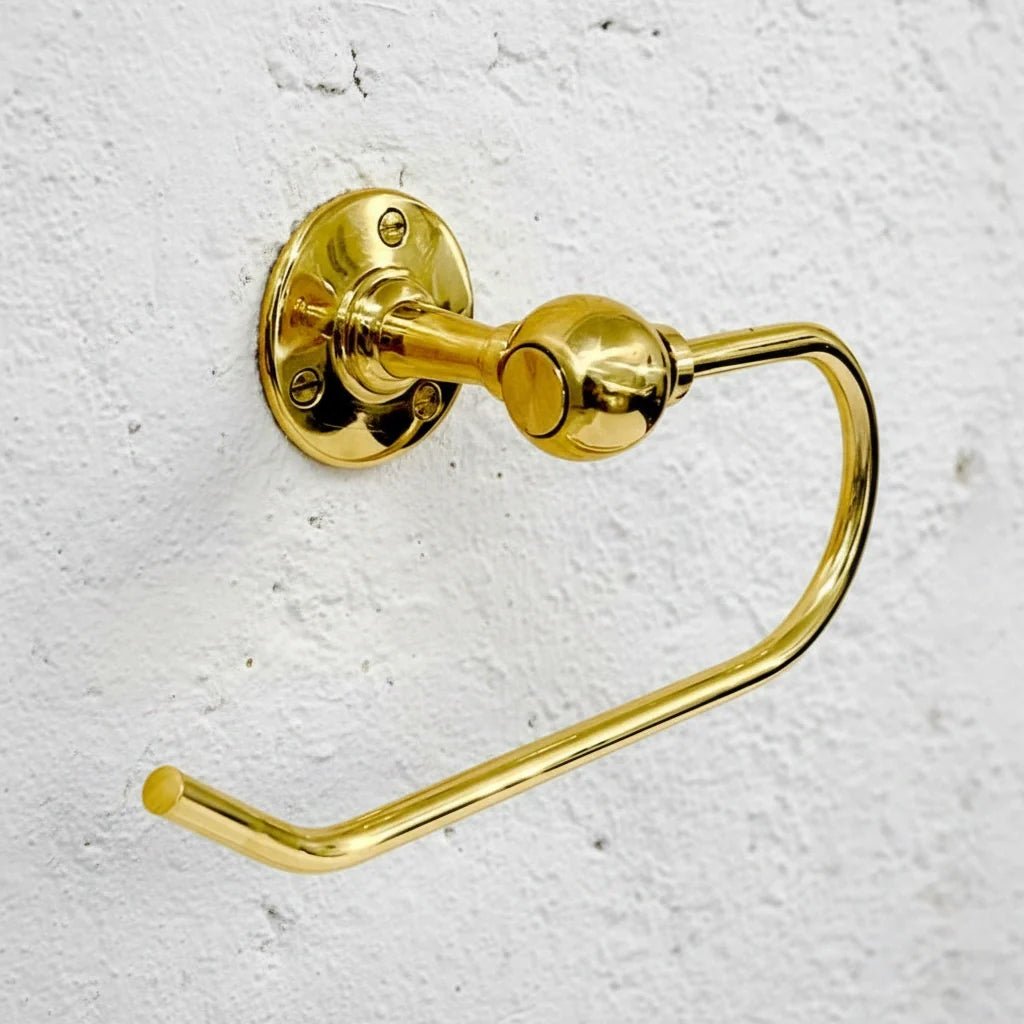 brass_toiler_paper_holder Polished Brass Toilet Paper Holder - Image 1