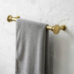 Hammered Solid Brass Towel Bar – Unlacquered Wall Mounted Bathroom Rail - Image 2