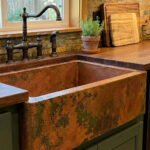 Copper Single Bowl Farmhouse Kitchen Sink With Drain Board - Image 2