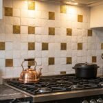 Hammered Brass Mosaic Tile – Unlacquered Metal Backsplash Square