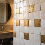 Hammered Brass Mosaic Tile – Unlacquered Metal Backsplash Square - Image 3