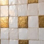 Hammered Brass Mosaic Tile – Unlacquered Metal Backsplash Square - Image 4