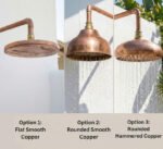 Handcrafted Outdoor Copper Rain Shower – Wall-Mounted Rustic Shower with Cross Handles - Image 5