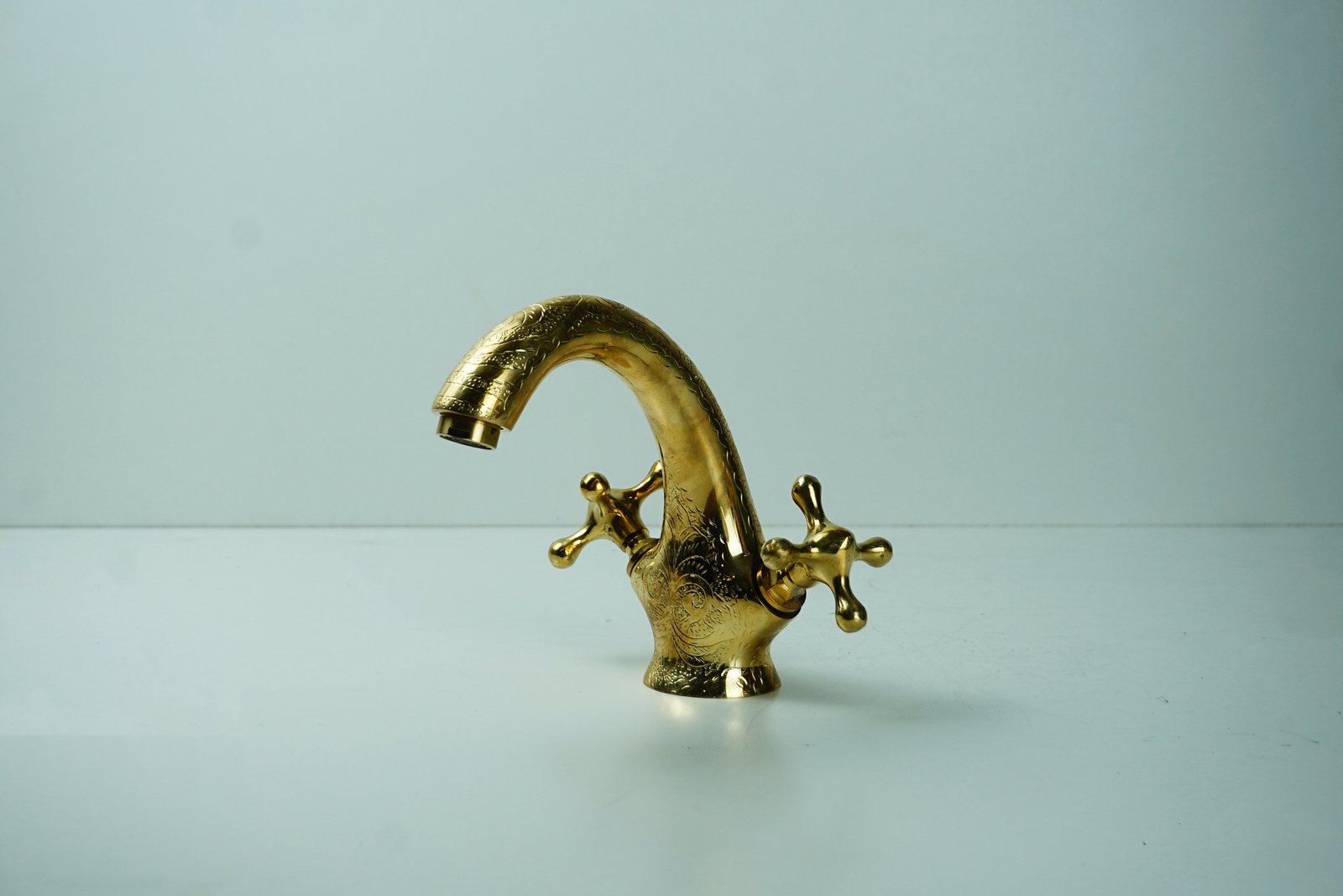 il_fullxfull.4434021656_r8jk Solid Brass Faucet Bathroom Sink, Engraved Single Hole Brass Vanity Faucet - Image 1