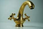 Solid Brass Faucet Bathroom Sink, Engraved Single Hole Brass Vanity Faucet - Image 4