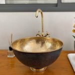 Hammered brass Vessel Sink Bathroom Unique style ,Vessel Sink Vanity