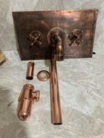 Copper Wall Mount Bathroom Sink 20" with Copper Faucet - Image 2