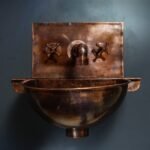 Copper Wall Mount Bathroom Sink 20" with Copper Faucet